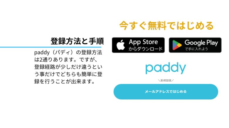 paddy（パディ）の登録方法と手順