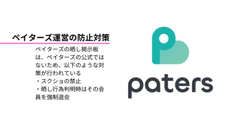 ペイターズ運営の晒し行為に対する防止対策の概要