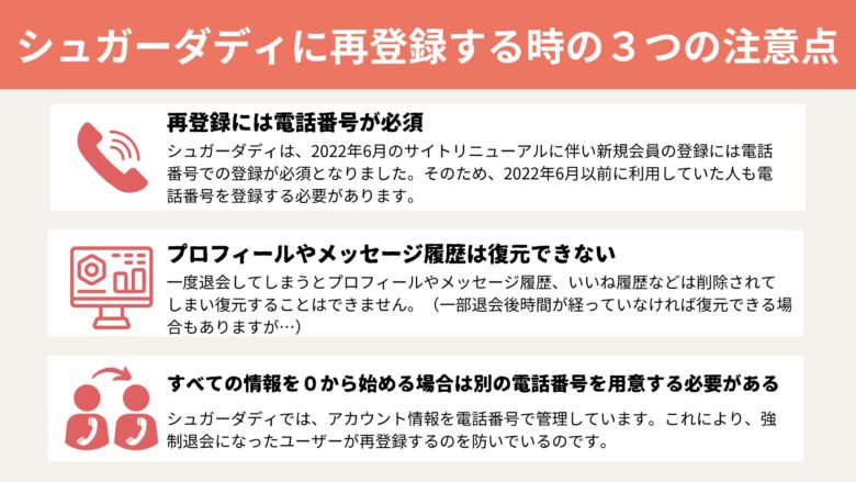 シュガーダディに再登録する時の３つの注意点