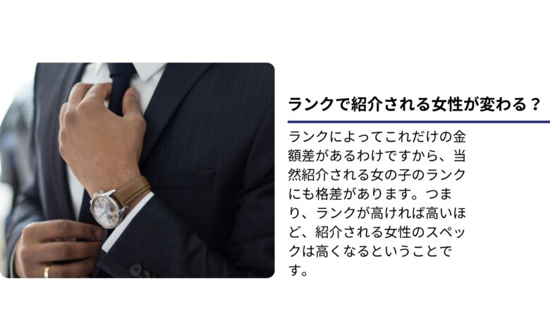 ユニバース俱楽部は男性ランクによって紹介される相手が変わる？