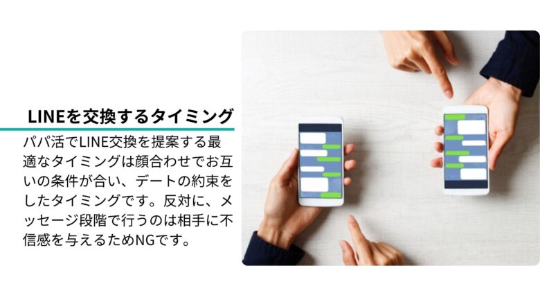 パパ活のLINEを交換するタイミング