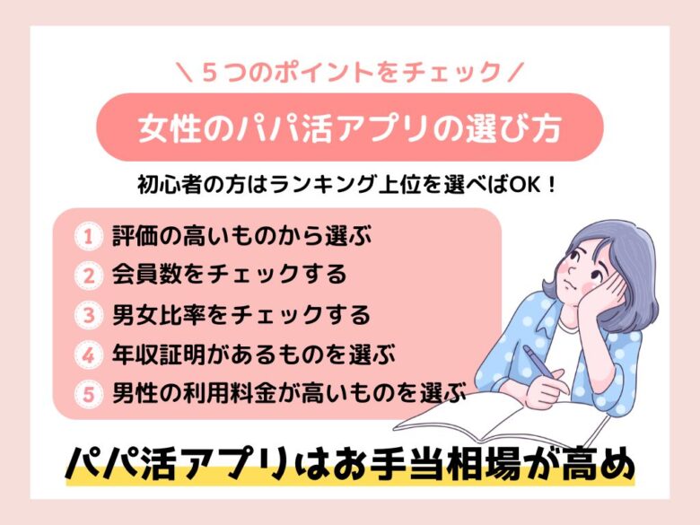 女性のパパ活アプリの選び方のポイント